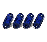 Etomvoop 4Pcs Blue LED Side Marker Light 12V 24V Waterproof Front Rear Side Marker Clearance Indicators Light For Car Trailer Truck Lamp Car Accessories (4)