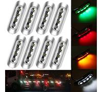 Etomvoop 8PCS LED Side Marker Lights Waterproof 4 LED Car Rear Side Headlight Lamps for 12V-24V Truck Trailer RV Campervan Boat Marine (White)