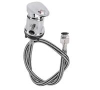 Etomvoop Caravan Shower Mixer Tap, Chrome Bath Tub Tails Faucet, Above Outlet Universal 1/2" with 400mm Push Hot and Cold Water Tap, for Campervan T4 T5 RV Motorhome Non Microswitched