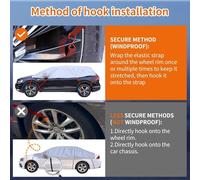 Etomvoop Half Car Cover Heavy Duty Windshield Sunroof Windscreen Frost Top Covers Water Ice Snow Proof Side/Rear Window Protector with Cotton Liner Universal for Sedan