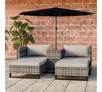 Eton 4 Seater Modular Rattan Garden Cube Armchair Sofa Set Furniture Maxi Grey One Size