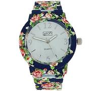 Eton Analogue Ladies White Dial Blu Floral Print Metal Bracelet Strap Watch 3174