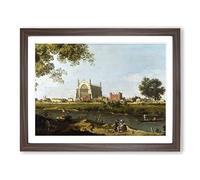 Eton College By Giovanni Canaletto Classic Painting Framed Print | A2 Walnut Framed Wall Art | Ready to Hang | Classic Historical Picture | Living Room Bedroom Lounge Office