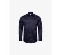 Eton Mens Eton Cutaway-Collar Single-Cuff Contemporary-Fit Cotton-Twill Shirt Navy Blue 16