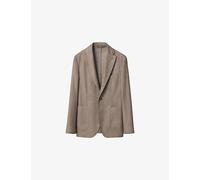 Eton Mens Eton Flannel Tailored-Fit Wool Jacket Beige 20.5
