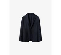 Eton Mens Eton Flannel Tailored-Fit Wool Jacket Navy Blue 21.25