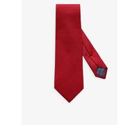 Eton Mens Eton Geometric-Weave Silk Tie Dark Red 80