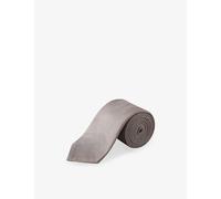 Eton Mens Eton Grenadine Woven Silk Tie Light Grey 1 Size