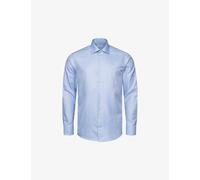 Eton Mens Light Blue Signature Twill Contemporary-fit Cotton Shirt 17.5