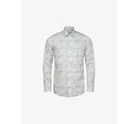 Eton Mens Light Green Paisley-print Slim-fit Cotton-blend Shirt 16