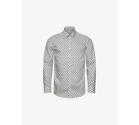 Eton Mens White Medallion-print Contemporary-fit Cotton and Lyocell Shirt 15.75