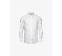 Eton Mens White Oxford-weave Contemporary-fit Stretch Cotton and Lyocell Shirt 15.75