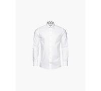 Eton Mens White Oxford-weave Contemporary-fit Stretch Cotton and Lyocell Shirt 17