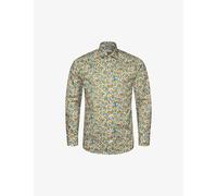 Eton Mens White Signature Twill Floral-print Contemporary-fit Cotton Shirt 15.75