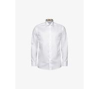 Eton Mens White Signature Twill Geometric-weave Contemporary-fit Cotton Shirt 15.5