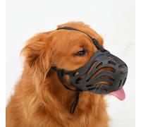 ETONSUNNY Dog Muzzle, Soft Silicone Muzzle Against Barking and Chewing, Breathable Design, Suitable for Training Large Aggressive Dogs (Black, XXL)