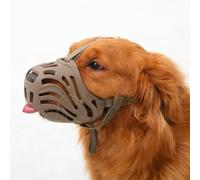 ETONSUNNY Dog Muzzle, Soft Silicone Muzzle Against Barking and Chewing, Breathable Design, Suitable for Training Large Aggressive Dogs (Brown, XXL)
