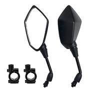ETOPARS 1 Pair 10mm Motorcycle Rear View Mirrors Bar Rearview Mirror | Black Motorbike 360 Degrees Rotation Adjustable Convex Rear View Mirror with Bolt 7/8" Handlebar Mount Clamp