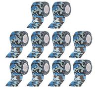 ETOPARS 10 X Camouflage Tape Wrap Self Adhesive Protective Bandages Elastic Camo Non-woven Fabric Stealth Tape Military Hunting Ocean 5CM x 4.5M