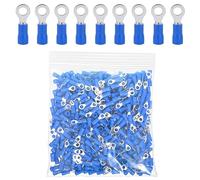 ETOPARS 100Pcs Blue M8 Ring Wire Connectors 8.4mm Car Ring Insulated Terminal Connector Copper Butt Crimp Connectors 14-16 AWG Crimp Wire Electrical Crimp Cable Connector Kit