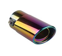 ETOPARS 63mm Exhaust Tail Pipe Universal Exhaust Muffler Tip Pipe Stainless Steel Car Rear Tail Throat Muffler Single Outlet End Tailpipe Tube Straight Colorful