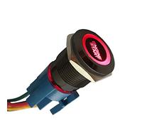 ETOPARS Black Shell 12V Car Truck Red LED Light Momentary Engine Start Push Button Metal Toggle Switch Ignition Socket Plug Wiring Harness 19mm 5Pin