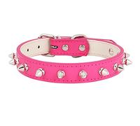 ETOPARS Bullet Nail Rivet Dog Collars, Spiky Leather Cat Necklace, Leather Dog Collar with Rivets for Medium Size, Pit Bull, English Bulldogge, etc