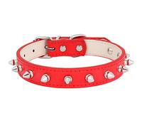 ETOPARS Bullet Nail Rivet Dog Collars, Spiky Leather Cat Necklace, Leather Dog Collar with Rivets for Medium Size, Pit Bull, English Bulldogge, etc
