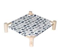 ETOPARS Elevated Pet Bed Cooling, Portable Camping Raised Cat Nest, Cat Bed Summer, Washable Breathable Mesh No-Slip Wooden Bed for Cats