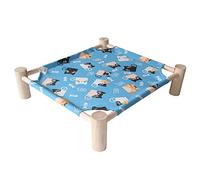 ETOPARS Elevated Pet Bed Cooling, Portable Camping Raised Cat Nest, Cat Bed Summer, Washable Breathable Mesh No-Slip Wooden Bed for Cats