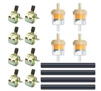 ETOPARS Motorcycle Fuel Filter Hose Kit Motorcycle Inline Fuel Filter, 4 Pcs Fuel Line Tube, 4 Pcs Petrol Filter, 8 Pcs Spring Clips Kit Car Motorcycle Scooter ATV