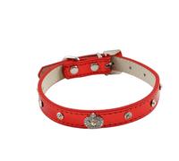 ETOPARS Pet Crown Diamond Collar, PU Leather Soft Collar Suitable for Puppies Cats and Kittens, Adjustable Rivet Dogs Collars
