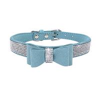 ETOPARS Rhinestone Dog Collar, Cute Dazzling Dog Rhinestone Collar, Crystal Diamond Pet Dog Cat Collar, Pet Collars with Rhinestones, Dog Collar Harness for Small & Medium Dogs (L, Blue)