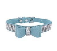 ETOPARS Rhinestone Dog Collar, Cute Dazzling Dog Rhinestone Collar, Crystal Diamond Pet Dog Cat Collar, Pet Collars with Rhinestones, Dog Collar Harness for Small & Medium Dogs (M, Blue)