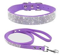 ETOPARS Rhinestone Dog Collar Leashes, Crystal Diamond Cat Collares Leash Set, Cute Dazzling Dog Rhinestone Neck Ring, Collar Harness for Small & Medium Dogs