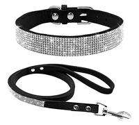 ETOPARS Rhinestone Dog Collar Leashes, Crystal Diamond Cat Dog Collar Leash Set, Cute Dazzling Dog Rhinestone Collar, Dog Collar Harness for Small & Medium Dogs