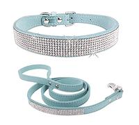 ETOPARS Rhinestone Dog Collar Leashes, Crystal Diamond Cat Dog Collar Leash Set, Cute Dazzling Dog Rhinestone Collar, Dog Collar Harness for Small & Medium Dogs