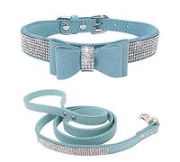 ETOPARS Rhinestone Dog Collar Leashes, Crystal Diamond Cat Dog Collar Leash Set, Cute Dazzling Dog Rhinestone Collar, Dog Collar Harness for Small & Medium Dogs