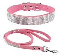 ETOPARS Rhinestone Dog Collar Leashes, Crystal Diamond Cat Dog Collar Leash Set, Cute Dazzling Dog Rhinestone Collar, Dog Collar Harness for Small & Medium Dogs