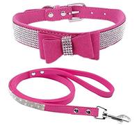 ETOPARS Rhinestone Dog Collar Leashes, Crystal Diamond Cat Dog Collar Leash Set, Cute Dazzling Dog Rhinestone Collar, Dog Collar Harness for Small & Medium Dogs