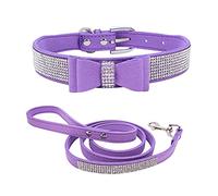 ETOPARS Rhinestone Dog Collar Leashes, Crystal Diamond Cat Dog Collar Leash Set, Cute Dazzling Dog Rhinestone Collar, Dog Collar Harness for Small & Medium Dogs
