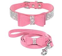 ETOPARS Rhinestone Dog Collar Leashes, Crystal Diamond Cat Dog Collar Leash Set, Cute Dazzling Dog Rhinestone Collar, Dog Collar Harness for Small & Medium Dogs