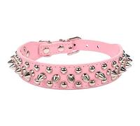ETOPARS Spiked Studded Leather Dog Collar, Bullet Nail Rivet Collar for Medium & Large Dogs Pitbull, Dog Leash Punk Dog Collar