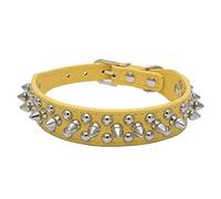ETOPARS Spiked Studded Leather Dog Collar, Bullet Nail Rivet Collar for Medium & Large Dogs Pitbull, Dog Leash Punk Dog Collar