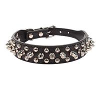 ETOPARS Spiked Studded Leather Dog Collar, Bullet Nail Rivet for Medium & Large Dogs Pitbull, Punk Leash