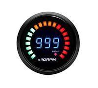 ETOPARS Universal Car Vehicle 2inch 52mm Smoke Tint Len Digital RPM Tacho Tachometer Gauge Meter Kit 20 LED Light Display Racing Gauge