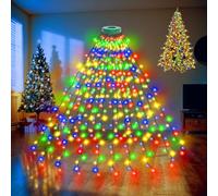 Etopgo Christmas Tree Lights, 2m 16 Strands 400LED Christmas String Lights with Memory Timer for Indoor Outdoor Decoration Waterproof Xmas Fairy Lights 8 Modes