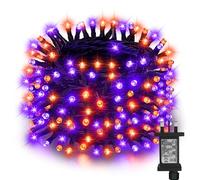 Etopgo Halloween Decorations Lights Outdoor, 20M 200LED Orange Purple String Light Main Powered with Timer Waterproof for Outdoor Indoor Halloween Decoration