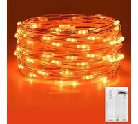 Etopgo Orange Fairy Lights, 5M/50LED Halloween String Lights for Christmas Decorations, Fireplace, Home Decor - Battery Operated