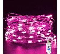 Etopgo Pink Fairy Lights USB Fairy Lights Valentin 5M/16Ft 50 LED,Valentin Decoration stringLights Plug in 8 Lighting Modes Twinkle Fairy String Lights for Indoor, Outdoor, Bedroom,Party (Pink)